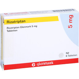 Abbildung: Rizatriptan Glenmark 5 mg Tabletten 6 St, Tabletten PZN 09947066