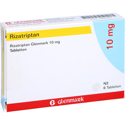 Abbildung: Rizatriptan Glenmark 10 mg Tabletten 6 St, Tabletten PZN 09947095