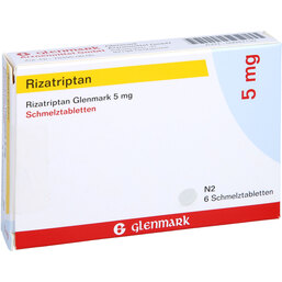 Abbildung: Rizatriptan Glenmark 5 mg Schmelztabletten 6 St, Schmelztabletten PZN 09947132