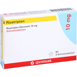 Abbildung: Rizatriptan Glenmark 10 mg Schmelztabletten 3 St, Schmelztabletten PZN 09947190