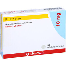 Abbildung: Rizatriptan Glenmark 10 mg Schmelztabletten 6 St, Schmelztabletten PZN 09947221