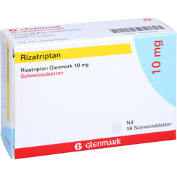 Abbildung: Rizatriptan Glenmark 10 mg Schmelztabletten 18 St, Schmelztabletten PZN 09947250