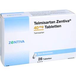 Abbildung: Telmisartan Zentiva 40 mg Tabletten 28 St, Tabletten PZN 10001762