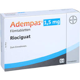 Abbildung: Adempas 1,5 mg Filmtabletten 84 St, Filmtabletten PZN 10002879