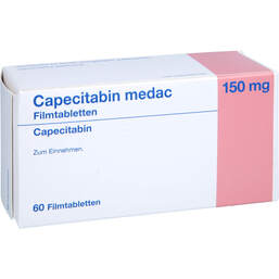 Abbildung: Capecitabin medac 150 mg Filmtabletten 60 St, Filmtabletten PZN 10002997