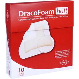 Abbildung: Dracofoam Haft Schaumstoff Wundauflage 10x10cm 10 St, Verband PZN 10003123