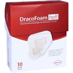Abbildung: Dracofoam Haft Schaumstoff Wundauflage 5x5 cm 10 St, Verband PZN 10003146