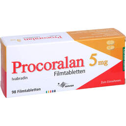 Abbildung: Procoralan 5 mg Filmtabletten 98 St, Filmtabletten PZN 10004803