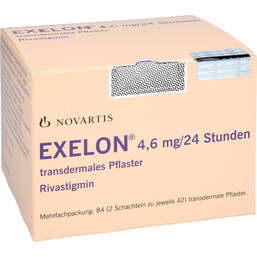 Abbildung: Exelon 4,6 mg / 24 Stunden transdermale Pflaster 84 St, Pflaster transdermal PZN 10005470