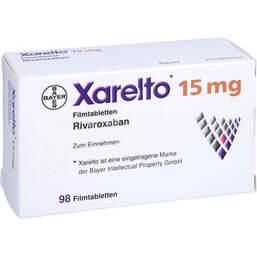 Abbildung: Xarelto 15 mg Filmtabletten 98 St, Filmtabletten PZN 10005926