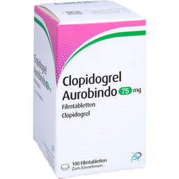 Abbildung: Clopidogrel Aurobindo 75 mg Filmtabletten 100 St, Filmtabletten PZN 10012754