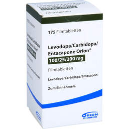 Abbildung: Levodopa / Carbidopa / Entacapone Orion 100 / 25 / 200 175 St, Filmtabletten PZN 10018308