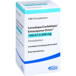 Abbildung: Levodopa / Carbidopa / Entacapone Orion 150 / 37,5 / 200 175 St, Filmtabletten PZN 10018320