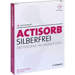 Abbildung: Actisorb Silberfrei 6,5x9,5 cm Kompressen 10 St, Kompressen PZN 10020340