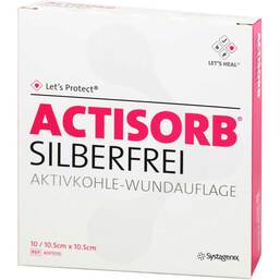 Abbildung: Actisorb Silberfrei 10,5x10,5 cm Kompressen 10 St, Kompressen PZN 10020363