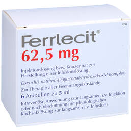 Abbildung: Ferrlecit 62,5 mg Ampullen 6X5 ml, Ampullen PZN 10020593