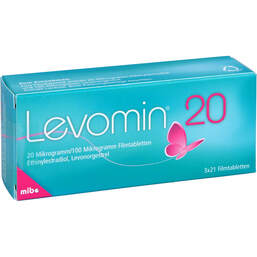 Abbildung: Levomin 20 Filmtabletten 3X21 St, Filmtabletten PZN 10020819