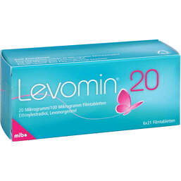 Abbildung: Levomin 20 Filmtabletten 6X21 St, Filmtabletten PZN 10020825