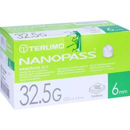 Abbildung: Terumo Nanopass 32,5 Pen Kanüle 0,22x6 mm 100 St, Kanüle PZN 10022422