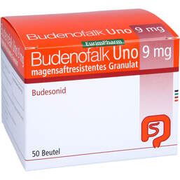 Abbildung: Budenofalk Uno 9 mg magensaftresistentes Granulat 50 St, Magensaftresistentes Granulat PZN 10022735