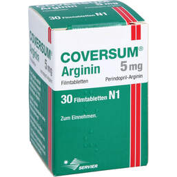 Abbildung: Coversum Arginin 5 mg Filmtabletten 30 St, Filmtabletten PZN 10032604