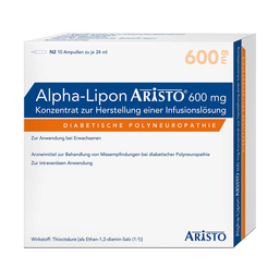 Abbildung: Alpha Lipon Aristo 600 mg Konzentrat zur Herstellung einer Infusionslösung 10X24 ml, Infusionslösungskonzentrat PZN 10033093