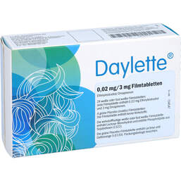 Abbildung: Daylette 0,02 mg / 3 mg Filmtabletten 3X28 St, Filmtabletten PZN 10039813