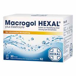 Abbildung: Macrogol HEXAL® plus Elektrolyte Pulver Pulver zur Herstellung einer Lösung zum Einnehmen, 30 St PZN 10041661