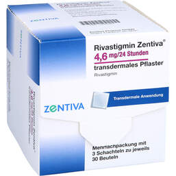 Abbildung: Rivastigmin Zentiva 4,6 mg / 24 Std.transd.Pflaster 90 St, Pflaster transdermal PZN 10041827