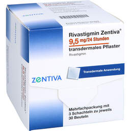 Abbildung: Rivastigmin Zentiva 9,5 mg / 24 Std.transd.Pflaster 90 St, Pflaster transdermal PZN 10041862