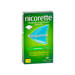 Abbildung: Nicorette 4 mg freshmint Kaugummi 30 St, Kaugummi PZN 10041945