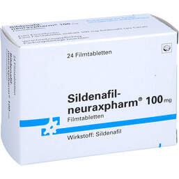 Abbildung: Sildenafil neuraxpharm 100 mg Filmtabletten 24 St, Filmtabletten PZN 10044004
