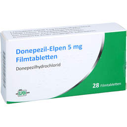 Abbildung: Donepezil Elpen 5 mg Filmtabletten 28 St, Filmtabletten PZN 10044323