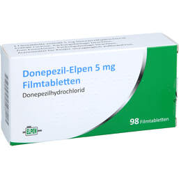 Abbildung: Donepezil Elpen 5 mg Filmtabletten 98 St, Filmtabletten PZN 10044346