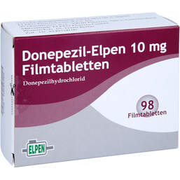 Abbildung: Donepezil Elpen 10 mg Filmtabletten 98 St, Filmtabletten PZN 10044369