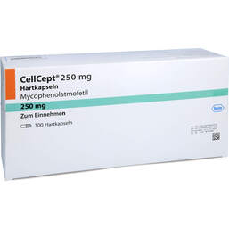 Abbildung: Cellcept 250 mg Kapseln 300 St, Hartkapseln PZN 10044553