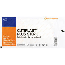 Abbildung: Cutiplast Plus steril 10x19,8 cm Verband 1 St, Verband PZN 10046144