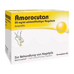 Abbildung: Amorocutan 50 mg / ml wirkstoffhaltiger Nagellack Wirkstoffhaltiger Nagellack, 3 ml PZN 10050536