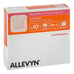 Abbildung: Allevyn Gentle Border Lite 5x5 cm Schaumverband 10 St, Verband PZN 10054089