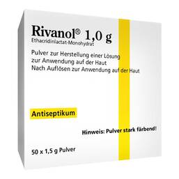 Abbildung: Rivanol 1,0 g Pulver Pulver, 50 St PZN 10056645