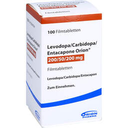 Abbildung: Levodopa / Carbidopa / Entacapone Orion 200 / 50 / 200 100 St, Filmtabletten PZN 10057283