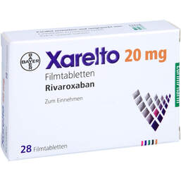Abbildung: Xarelto 20 mg Filmtabletten 28 St, Filmtabletten PZN 10057509