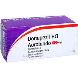 Abbildung: Donepezil HCL Aurobindo 10 mg Filmtabletten 98 St, Filmtabletten PZN 10057805
