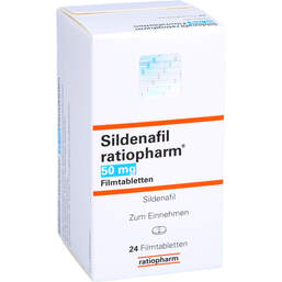 Abbildung: Sildenafil ratiopharm 50 mg Filmtabletten 24 St, Filmtabletten PZN 10059069
