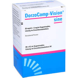 Abbildung: Dorzocomp Vision sine 20 mg / ml + 5 mg / ml Atr im Edb 30X0.2 ml, Einzeldosispipetten PZN 10064952