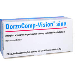Abbildung: Dorzocomp Vision sine 20 mg / ml + 5 mg / ml Atr im Edb 120X0.2 ml, Einzeldosispipetten PZN 10064969