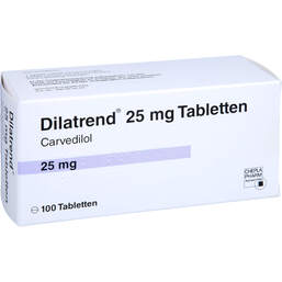 Abbildung: Dilatrend 25 mg Tabletten 100 St, Tabletten PZN 10066017