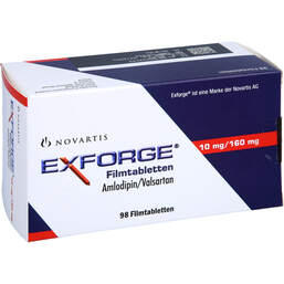 Abbildung: Exforge 10 mg / 160 mg Filmtabletten 98 St, Filmtabletten PZN 10066253