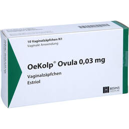 Abbildung: Oekolp Ovula 0,03 mg Vaginalsuppositorien 10 St, Vaginalsuppositorien PZN 10067086