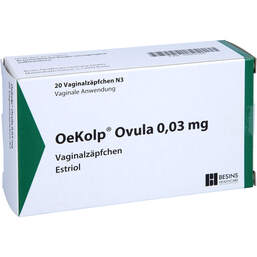 Abbildung: Oekolp Ovula 0,03 mg Vaginalsuppositorien 20 St, Vaginalsuppositorien PZN 10067092